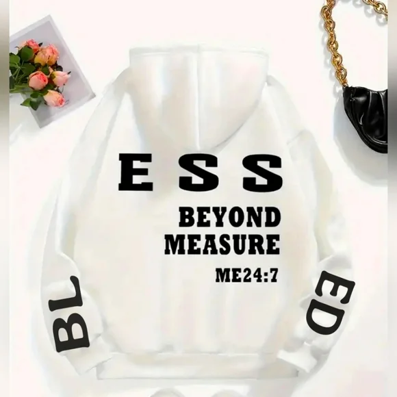 NWT OVERSIZED HOODIE PLUS SIZES "Blessed beyond measure" - Picture 7 of 10